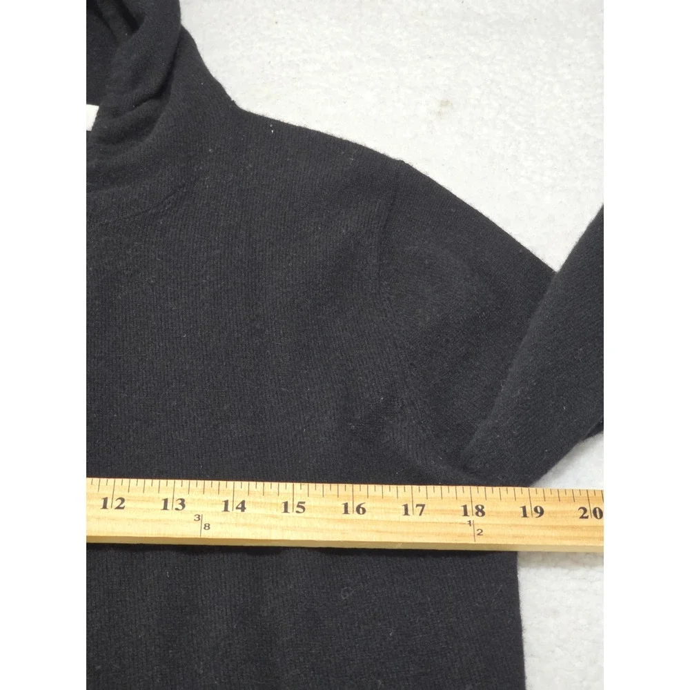 ARLOTTA Black 100%‎ Cashmere Hooded Long Open Front Cardigan Sweater